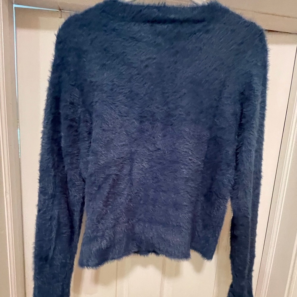 Faux fur blue Bar III sweater